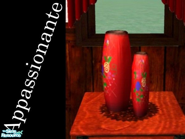 Sims 2 — Appassionante Set - Vase by LaLunaRossa72 — Red vase with flowers