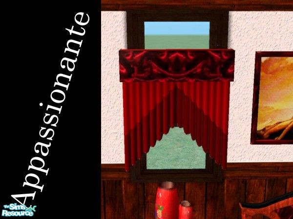 Sims 2 — Appassionante Set - Curtains by LaLunaRossa72 — Red-red curtains