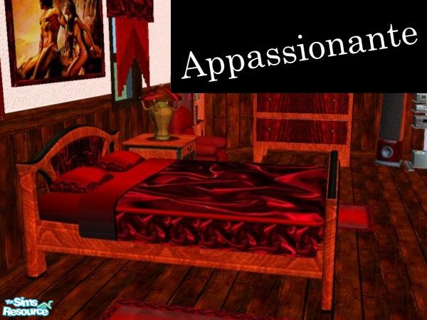 Sims 2 — Appassionante Set - Bedding by LaLunaRossa72 — Red-red satin sheets