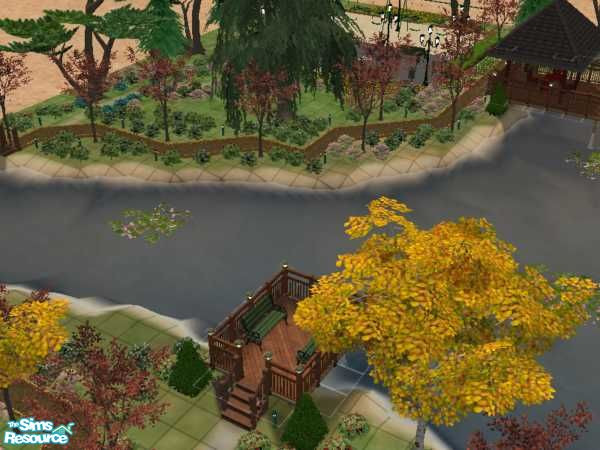 Sims 2 — Wintersmith Park by ajd28 — Lodge/meeting hall, gazebos, barbeques. I made this park after the one in my own