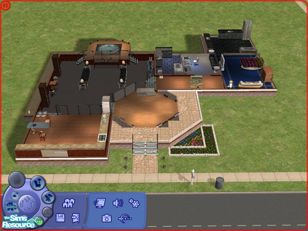 Sims 2 — 525 Hidden Drive by synfulwyldcat — A medium sized home; with a foyer that leads down into the living room.