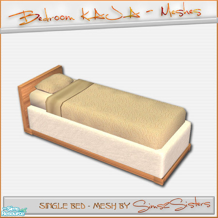 Sims 2 — S2S Bedroom KAJA - Meshes - Single Bed by sims2sisters — 