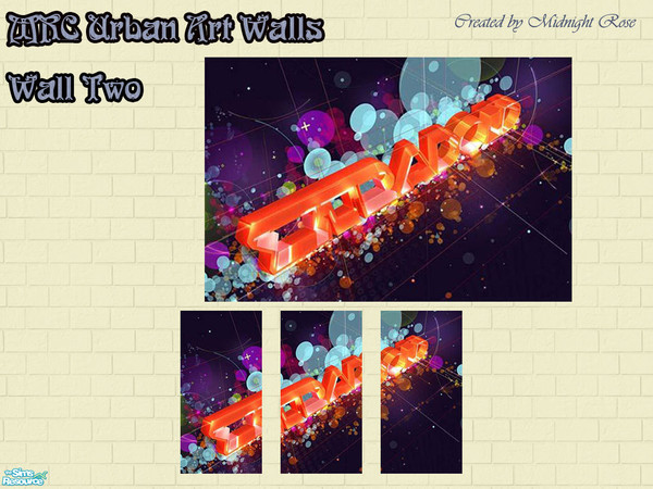 Sims 2 — MRC Urban Art Wall 2 by MidnightRose — Sim teens are going crazy with the spray cans! Lucky for them some local