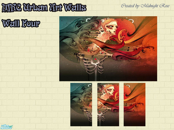 Sims 2 — MRC Urban Art Wall 4 by MidnightRose — Sim teens are going crazy with the spray cans! Lucky for them some local