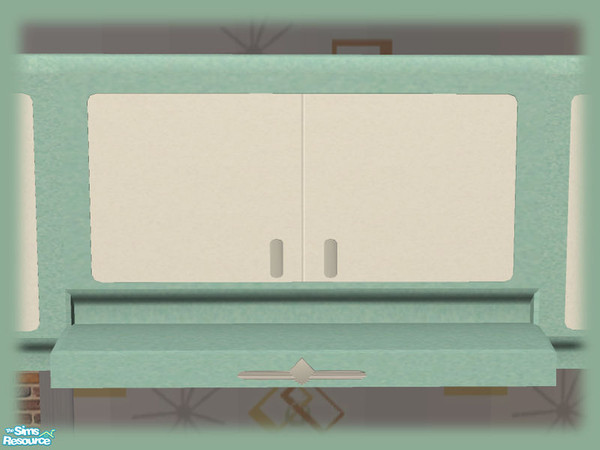 Sims 2 — 50s Retro Kitchen - Cookerhood Top - Aqua by Shakeshaft — Part of the second recolour of the 50\'s Retro Kitchen