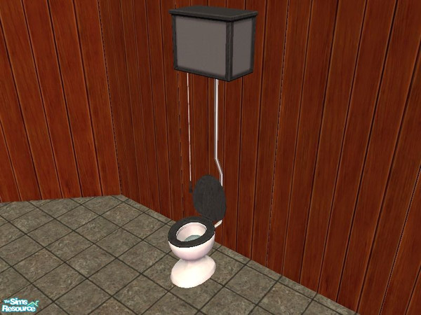 Sims 2 — Country Toilet in Black by tamlfra — Classic black on white. Has a dirty state, also.