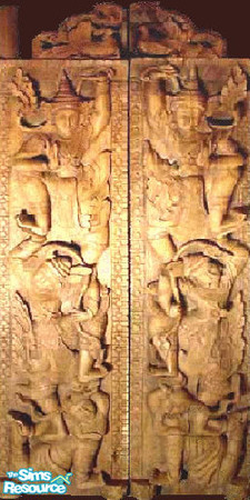 Sims 2 — carved relief wall by The_Unicorn — middle wood, for a big lobby...