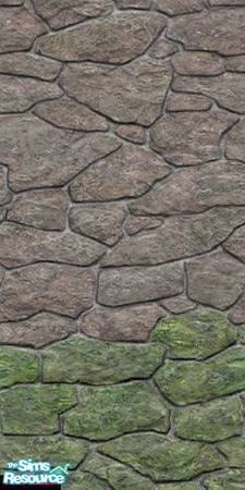 Sims 2 — Fay's Fieldstone - Half mossy by Sil-Gathien — Credit to Lavsm for the original mossy wall. Basically designed