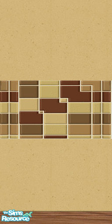 Sims 2 — Terra & Desert Kitchen, Wall with tiles by BetterbeSim — Yellow plaster wall with tile decoration. At the