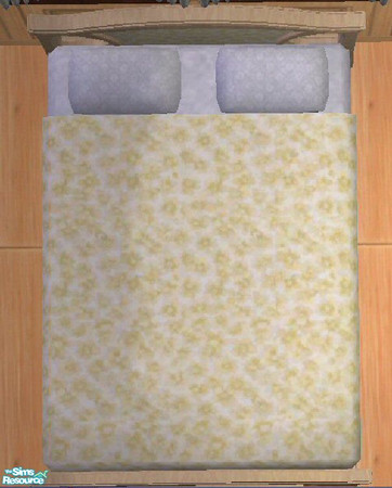 Sims 2 — Buttercup Bedding by SSilver — The bedspread is a fabric called "buttercup". The sheets and pillow
