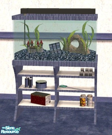 Sims 2 — Celestial Study: Aquarium by Bitzybus — Aquarium in blue and white.