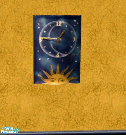 Sims 2 — Celstial Wall Clock by Bitzybus — To go with the Celestial Kitchen set. 