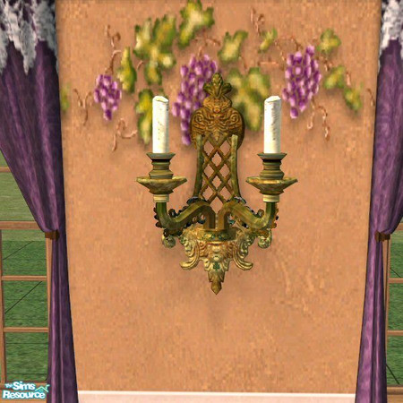 Sims 2 — Italian Kitchen Wall Light by Nikki041498 — Finished in an Old World distressed patina. *Fixed File*