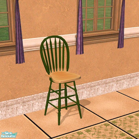 Sims 2 — Italian Kitchen Barstool by Nikki041498 — Just a simple country style barstool painted a dark forest green to