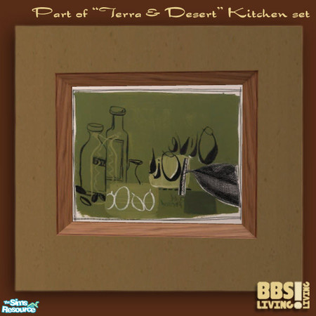 Sims 2 — Terra & Desert Kitchen, Painting olive by BetterbeSim — A painting with olives to inspire their