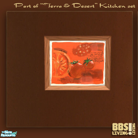 Sims 2 — Terra & Desert Kitchen, Painting tomato by BetterbeSim — A painting with tomato's to inspire their