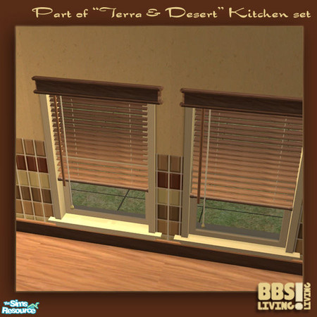 Sims 2 — Terra & Desert Kitchen, Wooden blinds by BetterbeSim — Wooden blinds for a natural shade. By BetterbeSim. Do