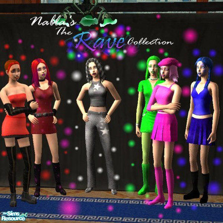 Sims 2 — The Rave Collection by nablanabla — Six raving outfits for a night on the town