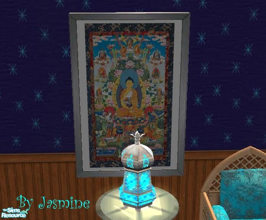 Sims 2 —  by Jasminevs81 — A bright cheerful print of Buddah for your sims.