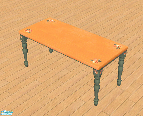 Sims 2 — Country Flowers Kitchen - dining table by TSR Archive — Country flowers dining table