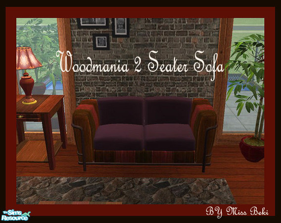 Sims 2 — Woodmania 2 & 3  Seater Sofa by miss_beki — Woodmania 2 & 3 Seater Sofa. Part of the Woodmania Range by