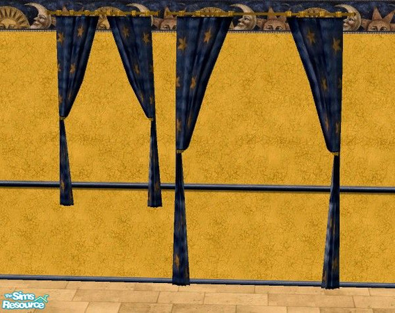Sims 2 — Celestial Kitchen - Curtains by Bitzybus — To go with the Celestial Kitchen set. 