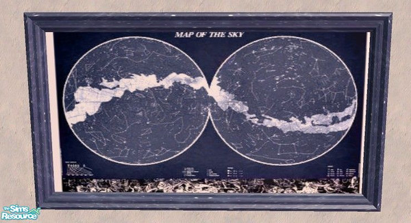 Sims 2 — Celestial Study: Painting Sky Map by Bitzybus — Large Painting to go with the set.