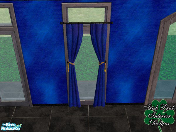 Sims 2 — Sapphire Curtains by Irish Pride — The sapphire curtains, part of the sapphire living room set. By Irish Pride