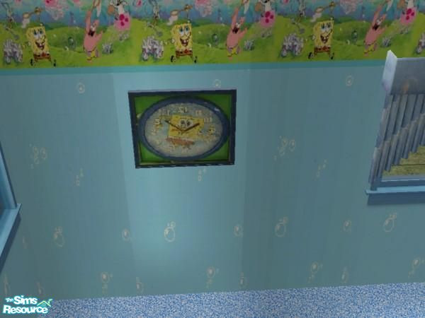 Sims 2 — Spongebob Clock by jeyca — Part of the Spongebob Square Pants Bedroom Set.