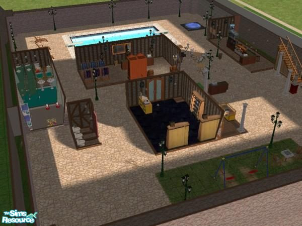 Sims 2 — New Castle Mall by tjmax — This is a large castle with an open air food market, clothing store, Pub,