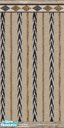 Sims 2 — "Going Wild" wallpaper 2 by Bitzybus — Animal pattern on sandcolored wallpaper and with a decorative