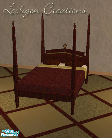 Sims 2 — Italian Marble Bedroom - Bed Frame by lockgen — Part of my Italian Marble Bedroom. Just the Bed Frame.