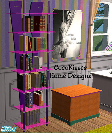 Sims 2 — Bookcase Purple Metal Frame by oldmember_CocoKissesNYC — This download is for the FRAME part of the object.