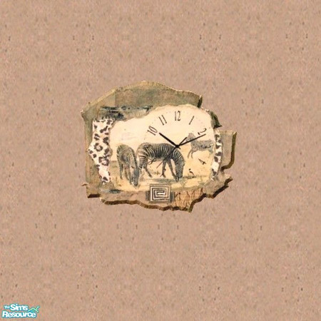 Sims 2 — Going Wild - Wall Clock by Bitzybus — To go with the "Going Wild Bedroom set".
