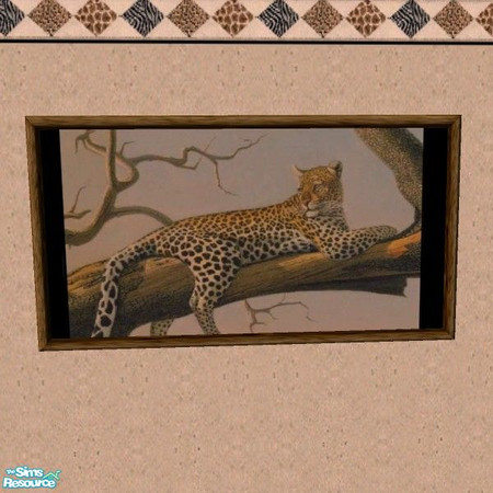 Sims 2 — Going Wild - Leopard Painting by Bitzybus — To go with the "Going Wild Bedroom set".