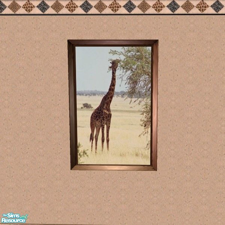 Sims 2 — Going Wild - Giraffe Painting by Bitzybus — To go with the "Going Wild Bedroom set".