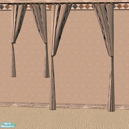 Sims 2 — Going Wild - Curtains by Bitzybus — Made for the "Going Wild Bedroom set".