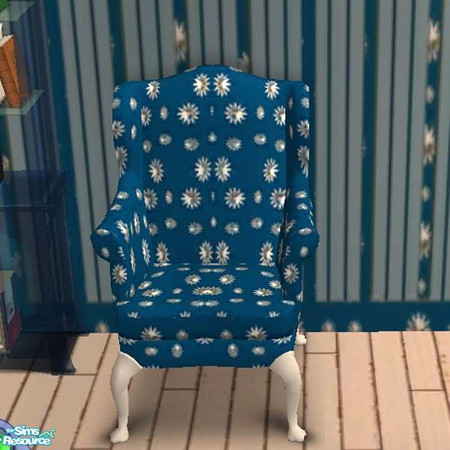 Sims 2 — Blue & silver reading chair by buntah — This is part of my Learning Center set.
