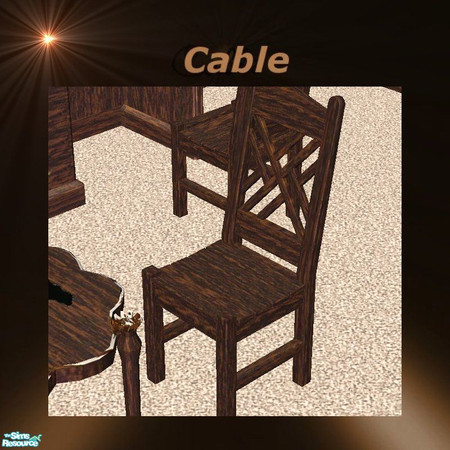 Sims 2 — country cowhide dinning or desk chair by cablebabee — Chair to go with vanity or desk