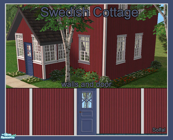 Sims 2 — Swedish Cottage by solfal — Includes 6 walls and a door
