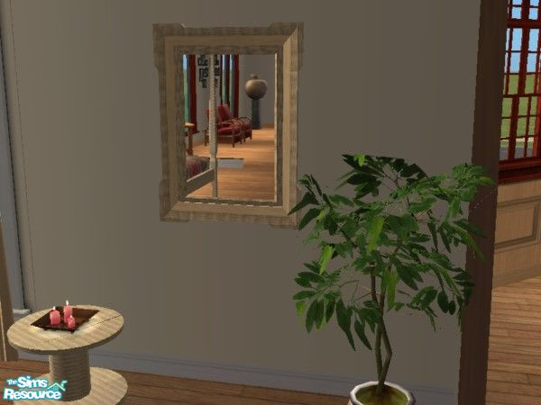 Sims 2 — Wicker Mirror by toriamos — Wicker framed mirror