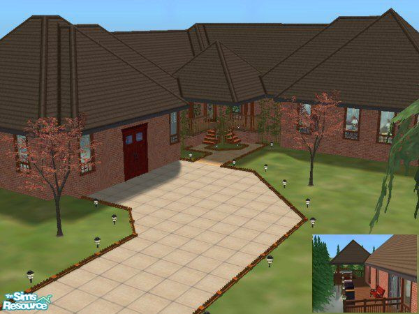 Sims 2 — Colonial Cozy 2 by PaleGothic — This is the updated version of the Colonial Cozy. The garage is functional with