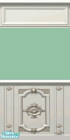 Sims 2 — Silver & Green Panelling by Binty — Silver Streak panelling with heritage green and coving.