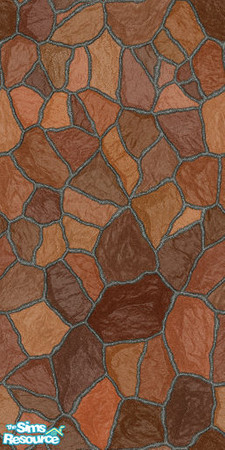 Sims 2 — Dark Brown Flagstone Wall by buntah — This is the wall for my Outdoor Pool & Barbecue set.