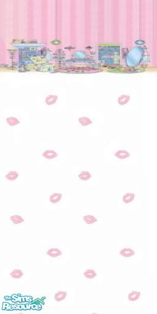 Sims 2 — All Grown Up by sxylissy83 — The border is a vanity and the bottom part has little pink lipstick kisses!