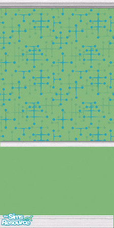 Sims 2 — Eames Wallpaper (Green) by DJLadyPope — Green 1950's wallpaper with green wallpaper. Created by DJLadyPope