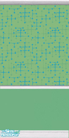 Sims 2 — Eames Wallpaper (Green) by DJLadyPope — Green 1950's wallpaper with green paint Created by DJLadyPope (Three