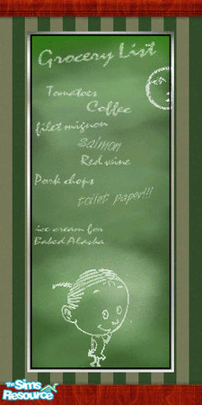 Sims 2 — French Bistro Chalkboard by VonNdaSun — Once you put this chalkboard up in your french bistro kitchen or bar,