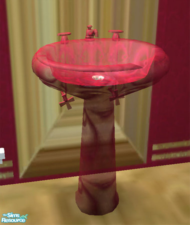 Sims 2 — Coralline Pedestal sink by Cloisonne — Swirl glass effect sink.