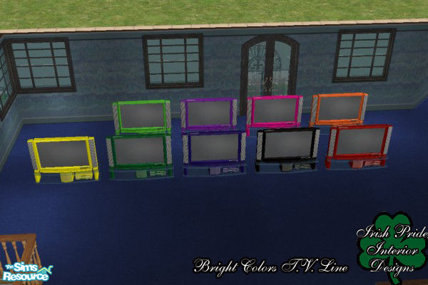 Sims 2 — Bright Colors T.V. Line by Irish Pride — The bright colors t.v. line is the perfect buy to accent that modern